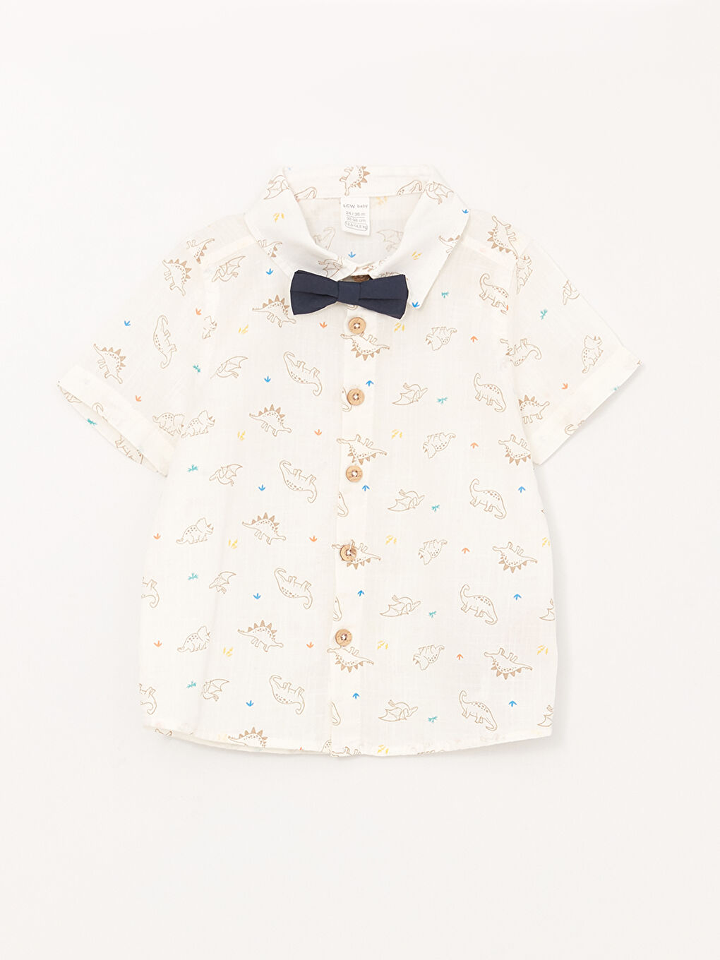 Short Sleeve Printed Baby Boy Shirt and Bow Tie 2-Piece Set