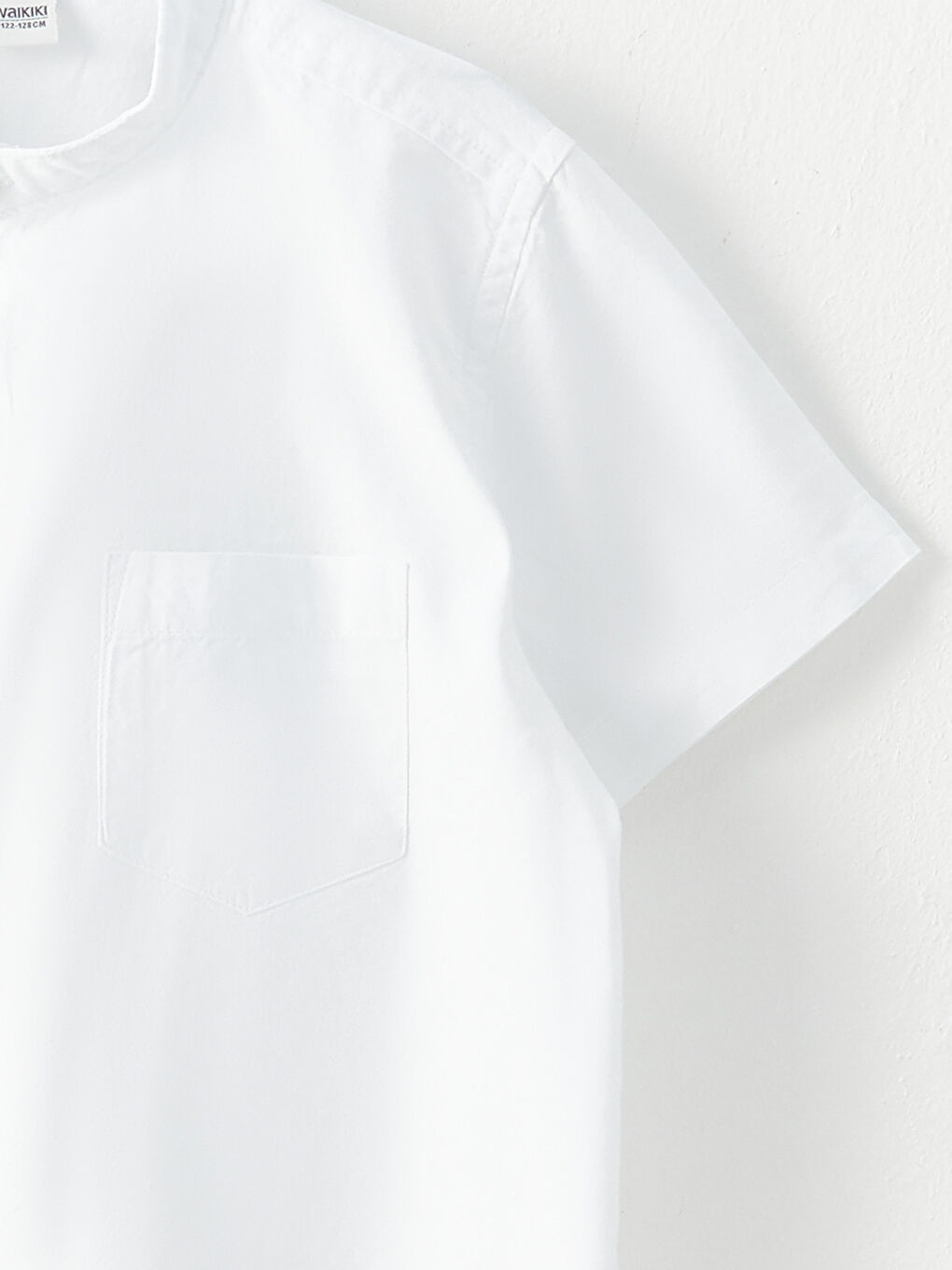 Beyaz Hakim Yaka Basic Kısa Kollu Erkek Çocuk Gömlek-2