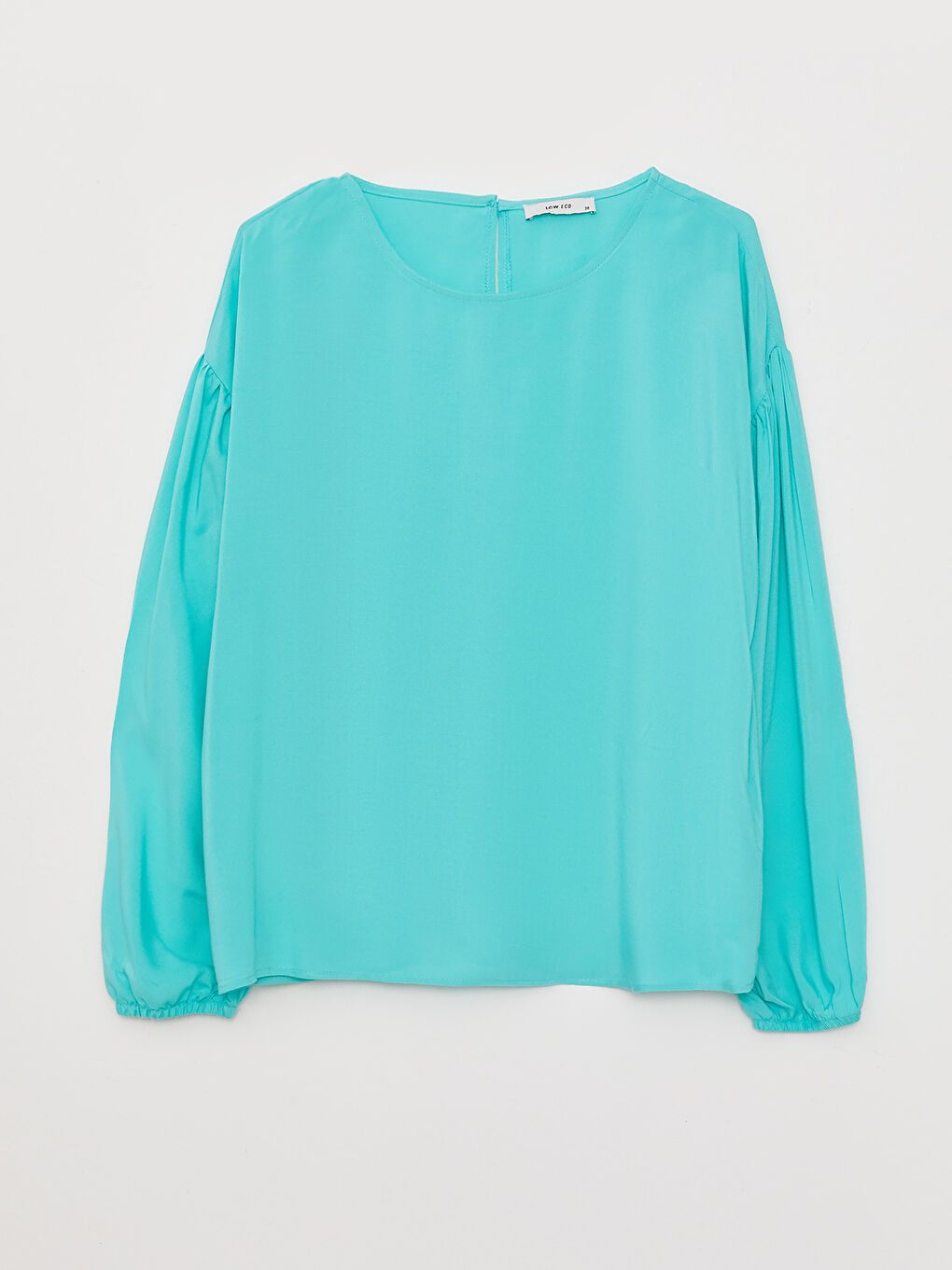 Crew Neck Regular Long Sleeve Poplin Women's Blouse-6