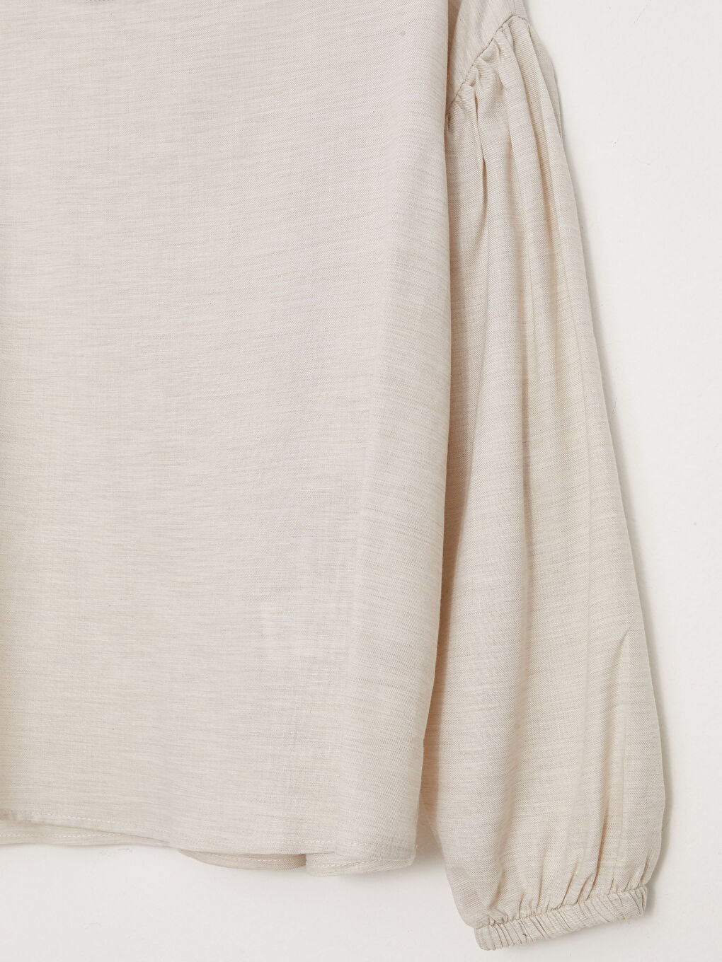 بلوزة بوبلين كم طويل عادي بياقة دائرية للسيدات-6