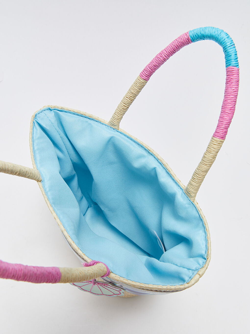 Bej Kız Çocuk Hasır Kol Çantası-3