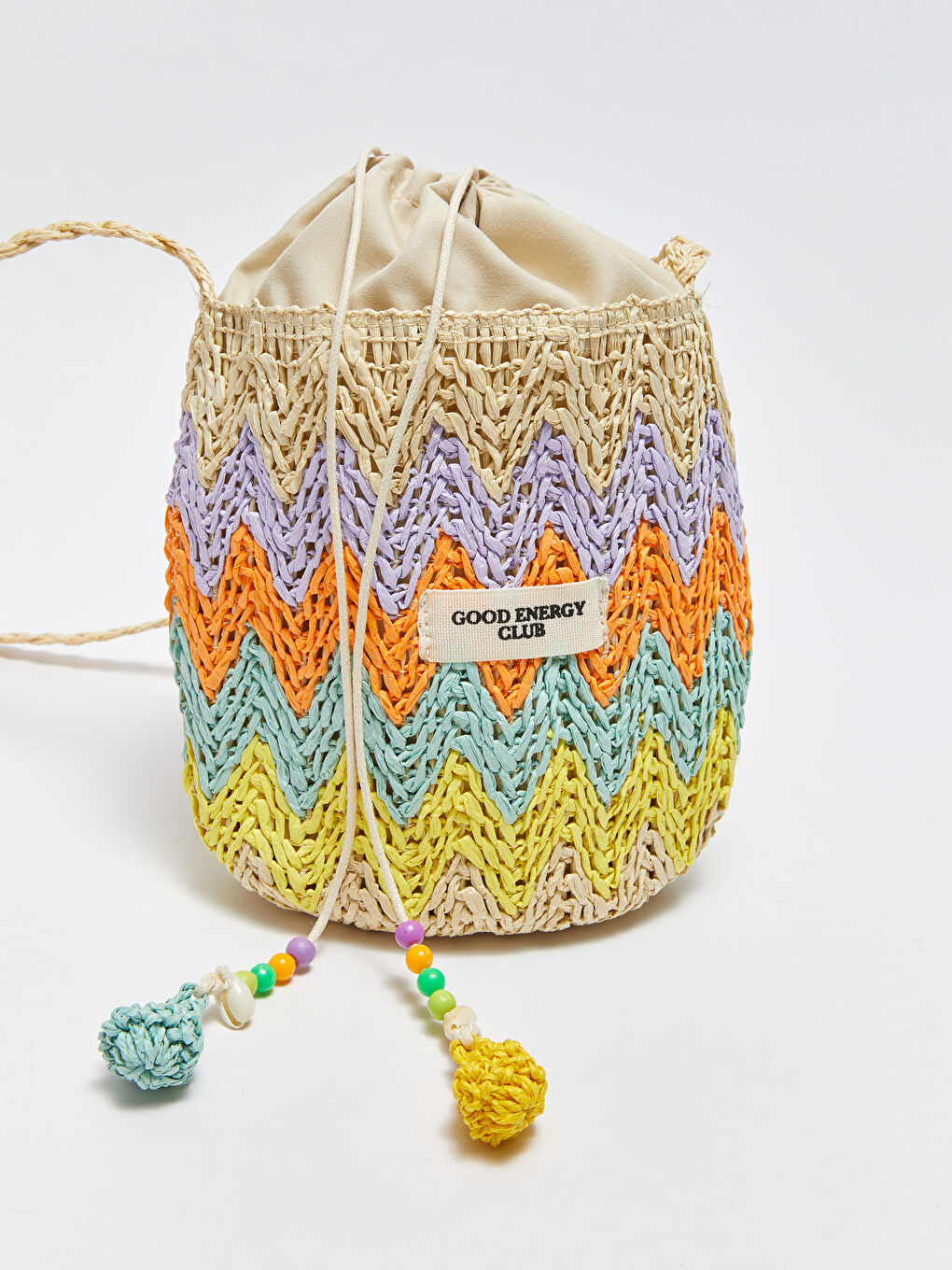 LCW ACCESSORIES Color Block Girl's Straw Crossbody Bag -S3BE44Z4-M0T