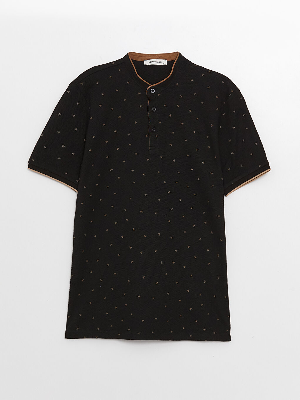 ბაბუის საყელო მოკლე სახელო ნიმუშიანი მამაკაცის მაისური-5