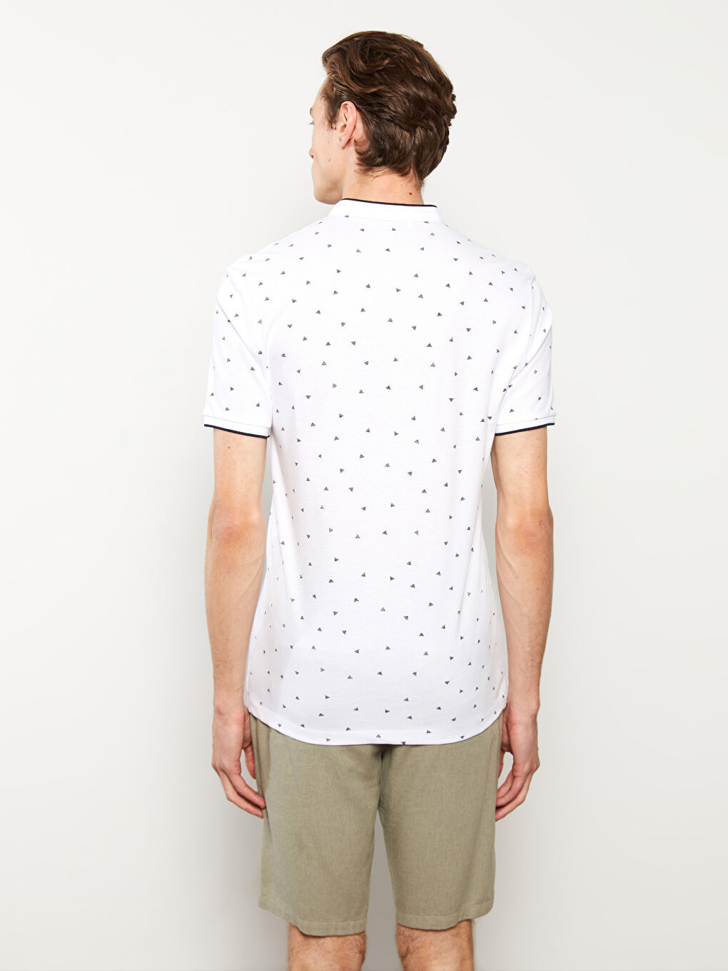 Grandad Collar Short Sleeve Patterned Men's T-Shirt -S3BE86Z8-J5E