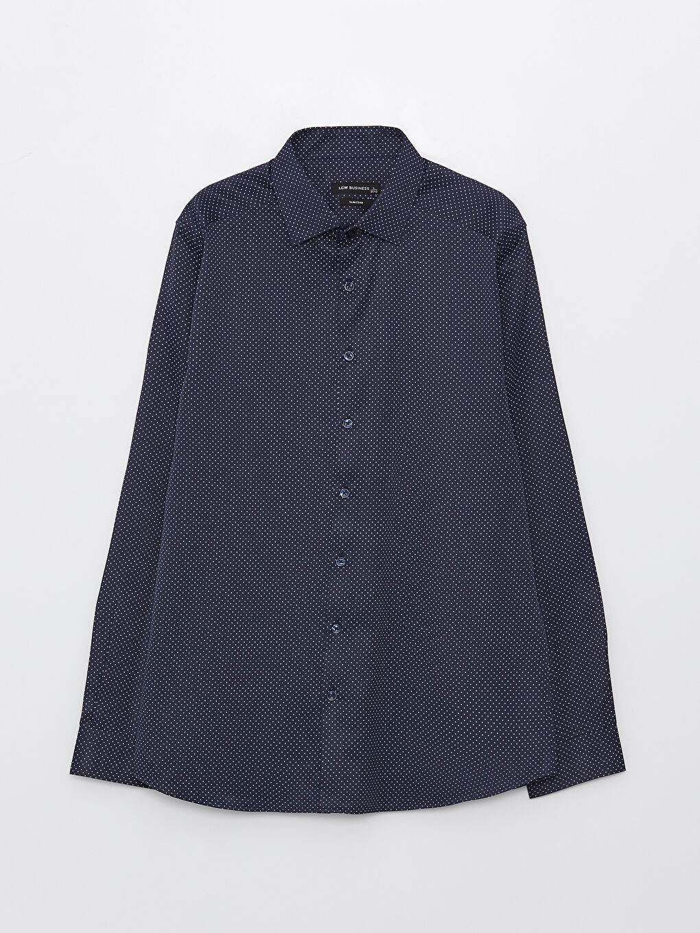 ерлерге арналған тар пішім ұзын жең өрнекті жейде