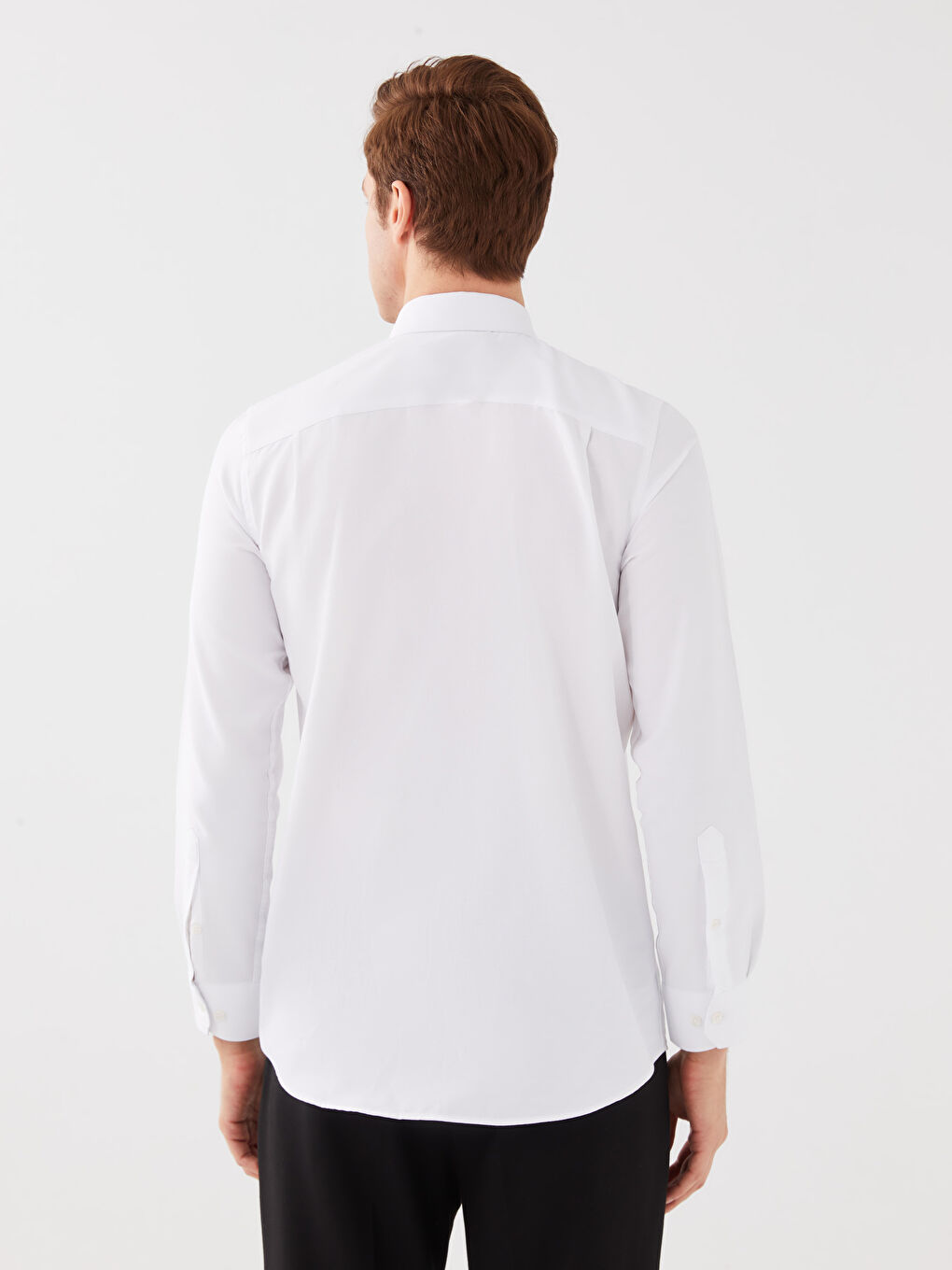 Beyaz Regular Fit Uzun Kollu Erkek Gömlek-4