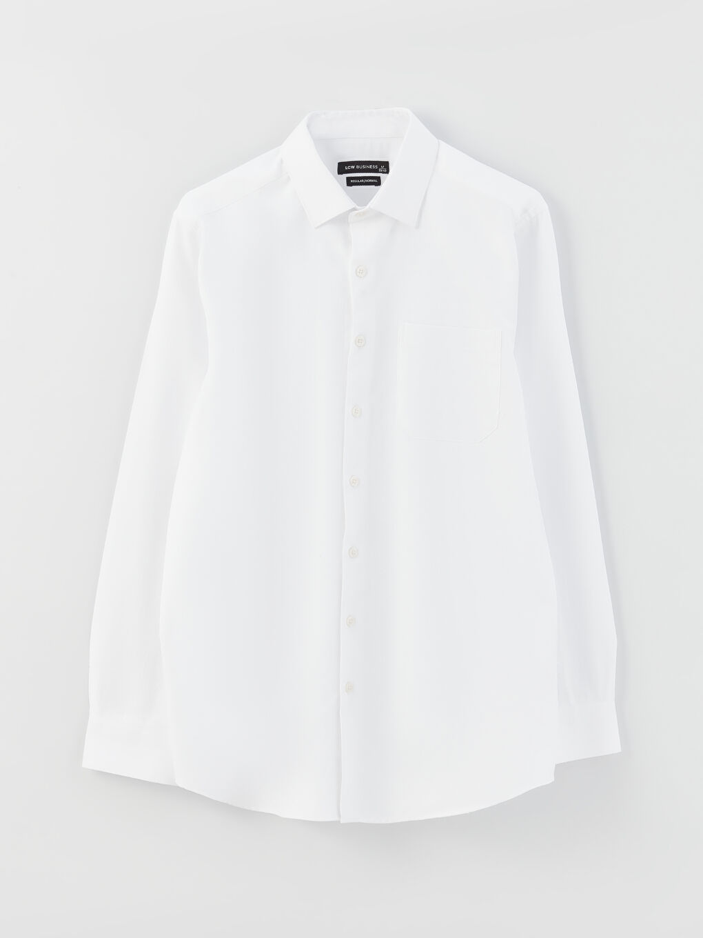 Beyaz Regular Fit Uzun Kollu Erkek Gömlek-5