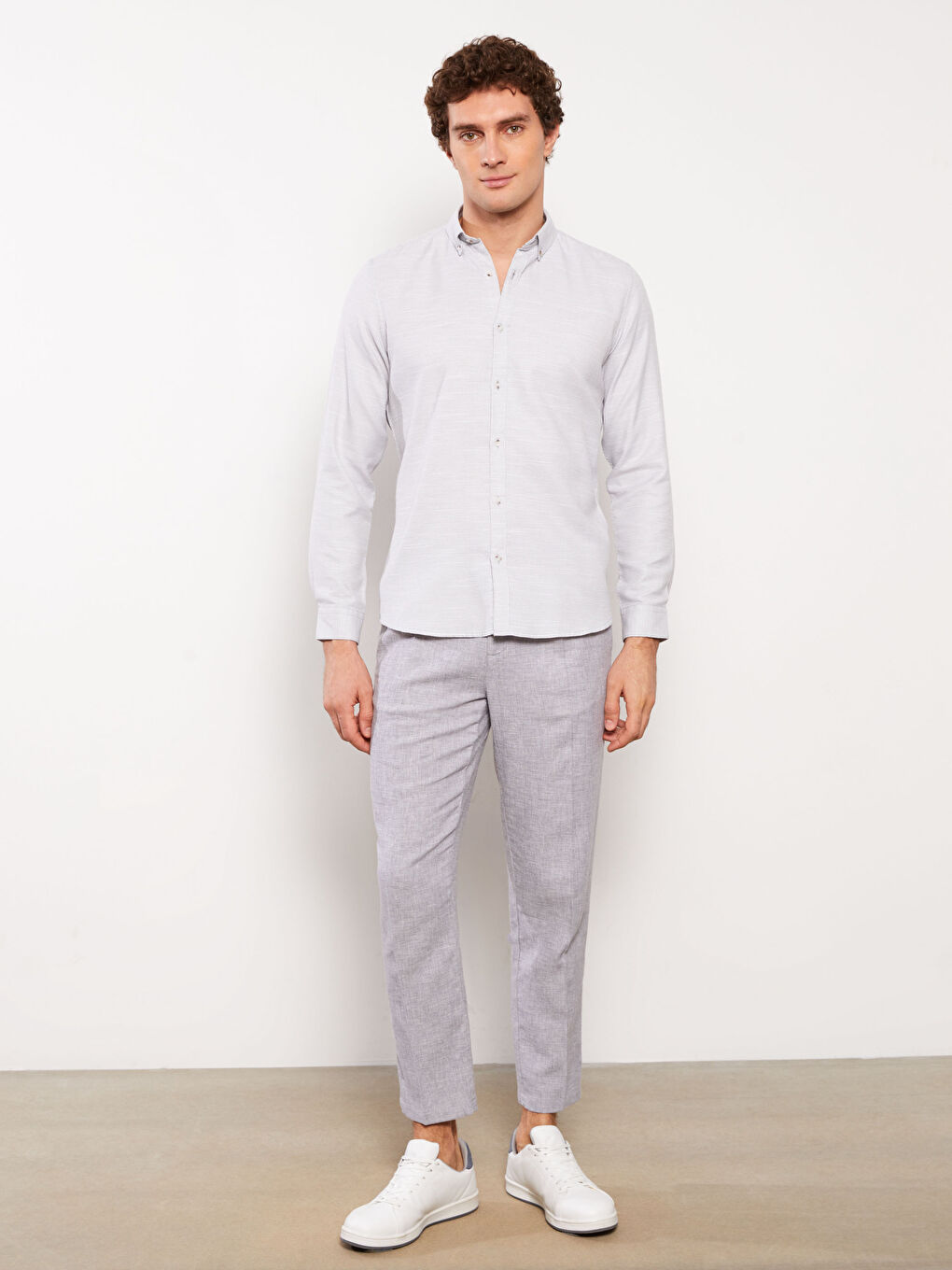 ерлерге арналған зығыр қоспасы тар пішім шалбар-1