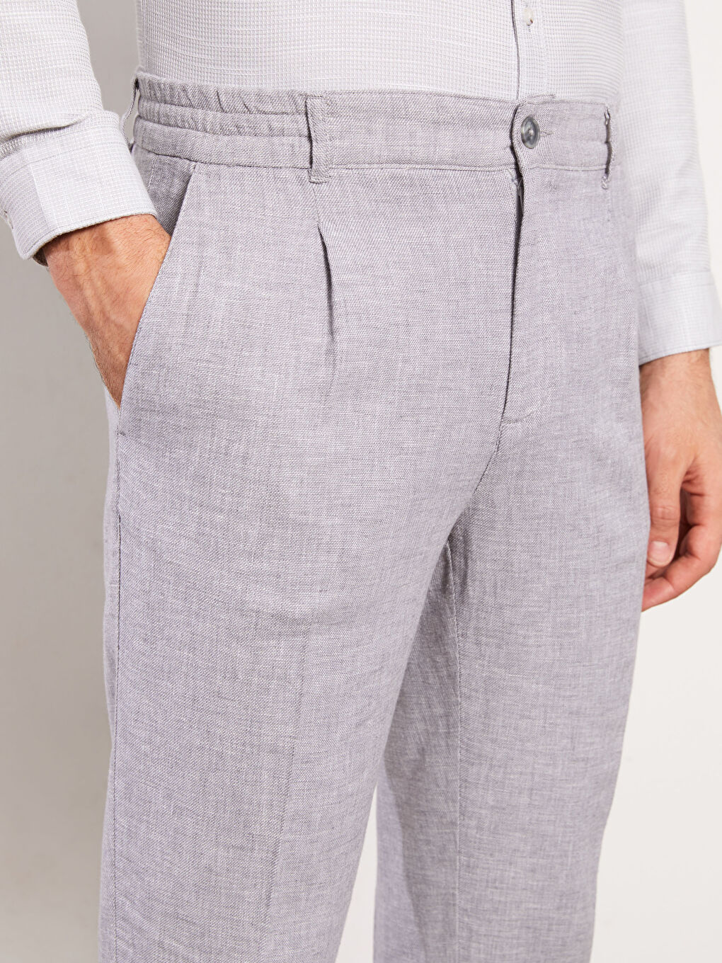 ерлерге арналған зығыр қоспасы тар пішім шалбар-3