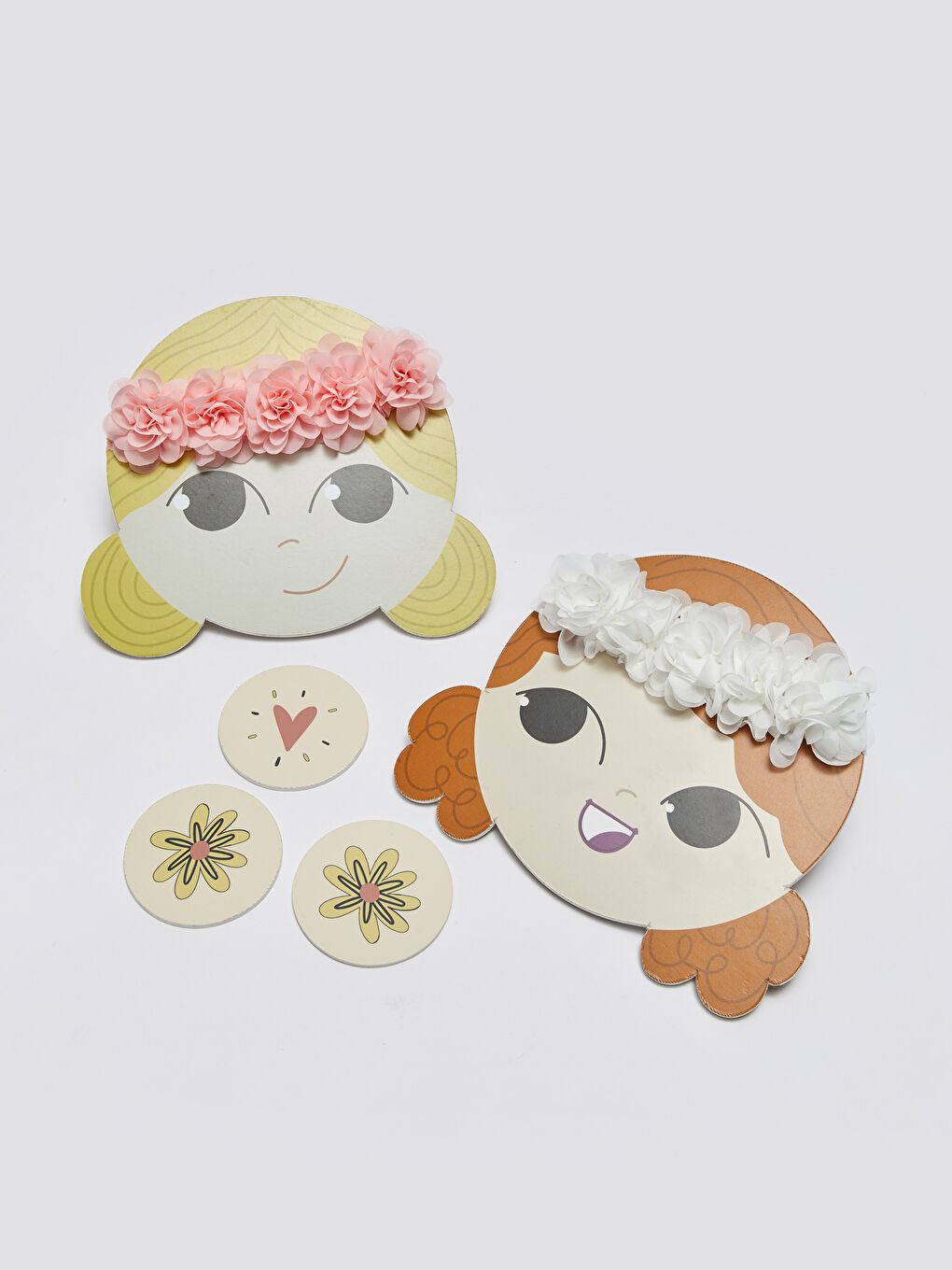 Pembe 3 Boyutlu Çiçek Detaylı Kız Bebek Saç Bandı 2'li-1