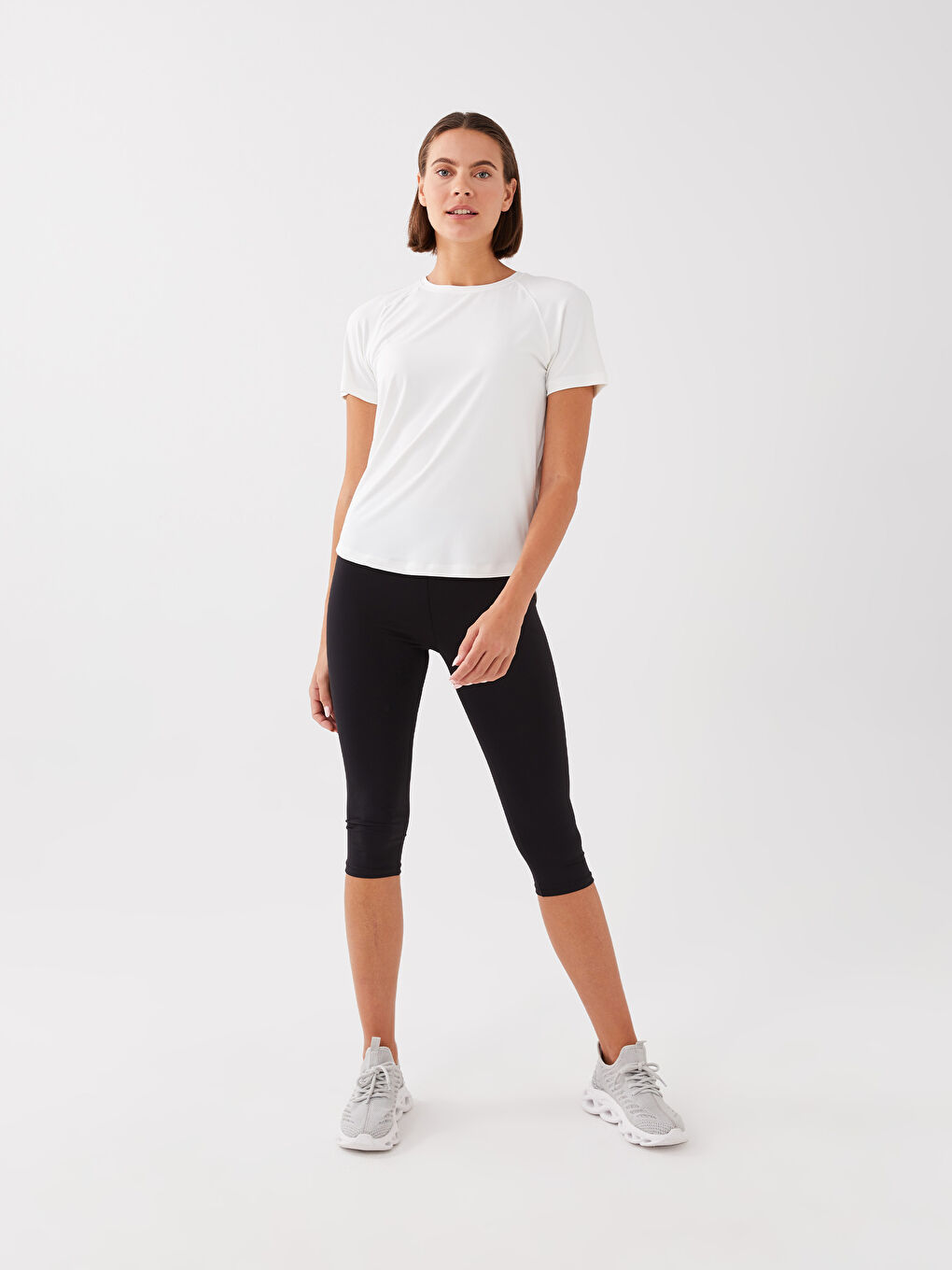 Elastic Waist Straight Interlock Women's Sports Leggings -S3BF11Z8-CVL