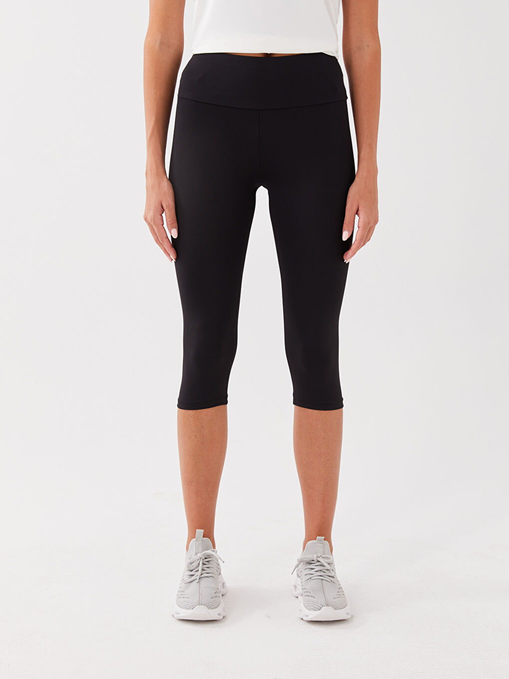 Elastic Waist Straight Interlock Women's Sports Leggings -S3BF11Z8-CVL