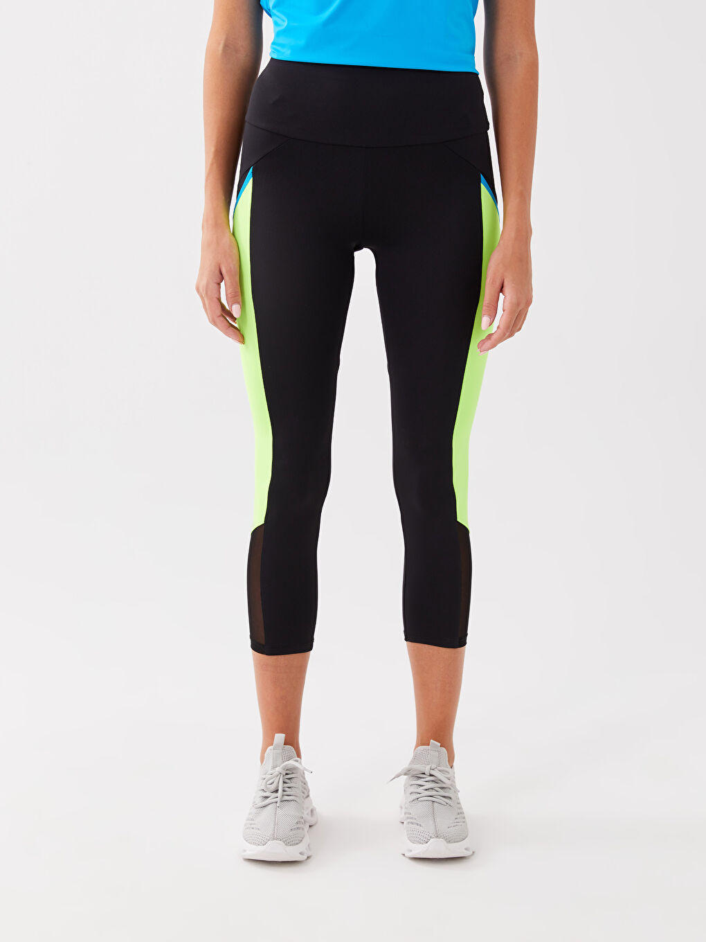 XSIDE ACTIVE Elastic Waist Women's Sports Tights with Color Block -S3BF19Z8-CVL
