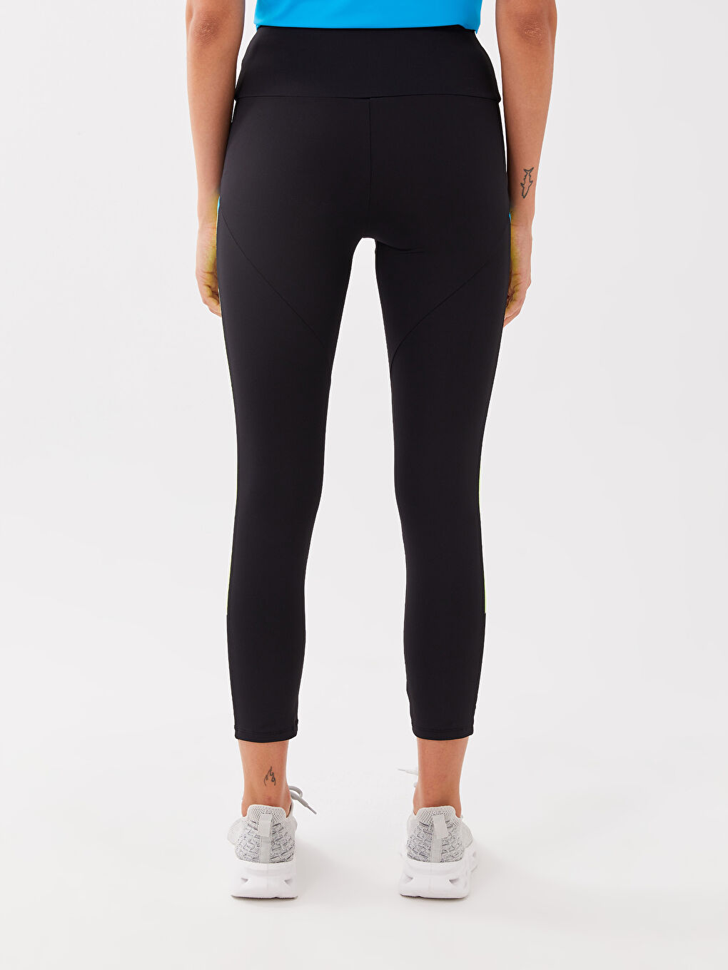 XSIDE ACTIVE Elastic Waist Women's Sports Tights with Color Block -S3BF19Z8-CVL
