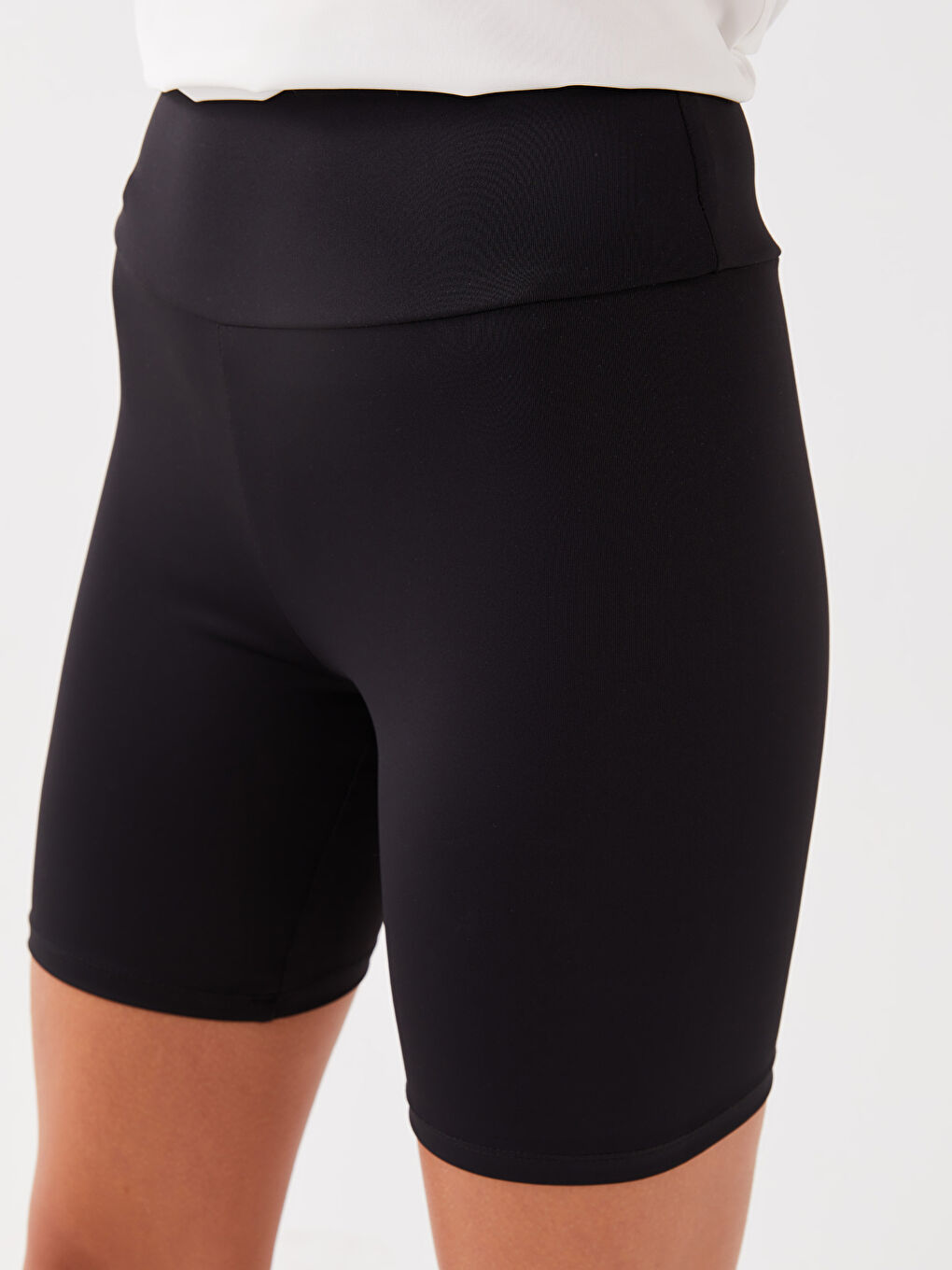 Women's Elastic Waist Plain Sports Shorts Leggings -S3BF25Z8-CVL