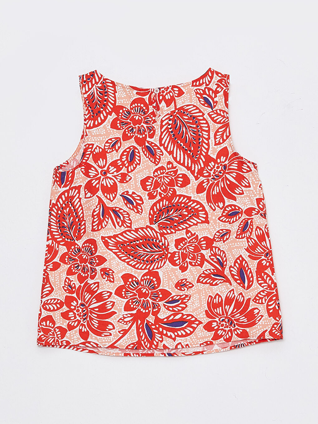 بلوزة نسائية بنقشة وياقة دائرية-6