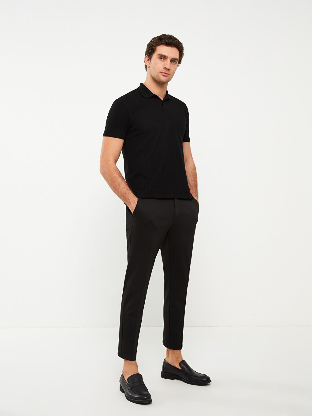 Siyah Slim Fit Erkek Pantolon-1