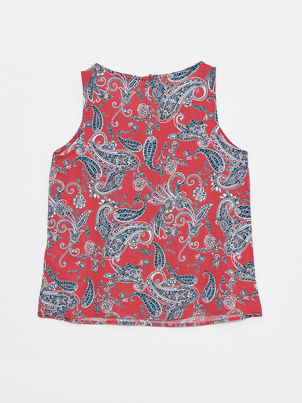 Women's U Neck Patterned Sleeveless Blouse-6