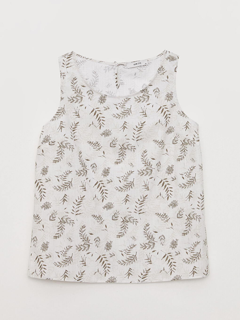 Women's Crew Neck Patterned Sleeveless Blouse-5