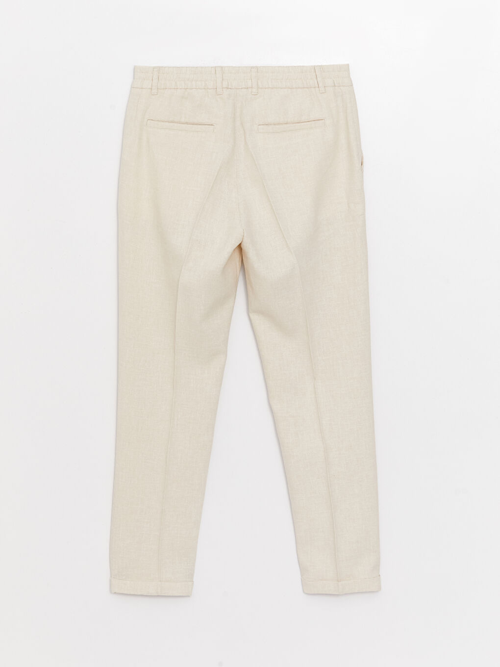 Bej Slim Fit Keten Karışımlı Erkek Pantolon-8
