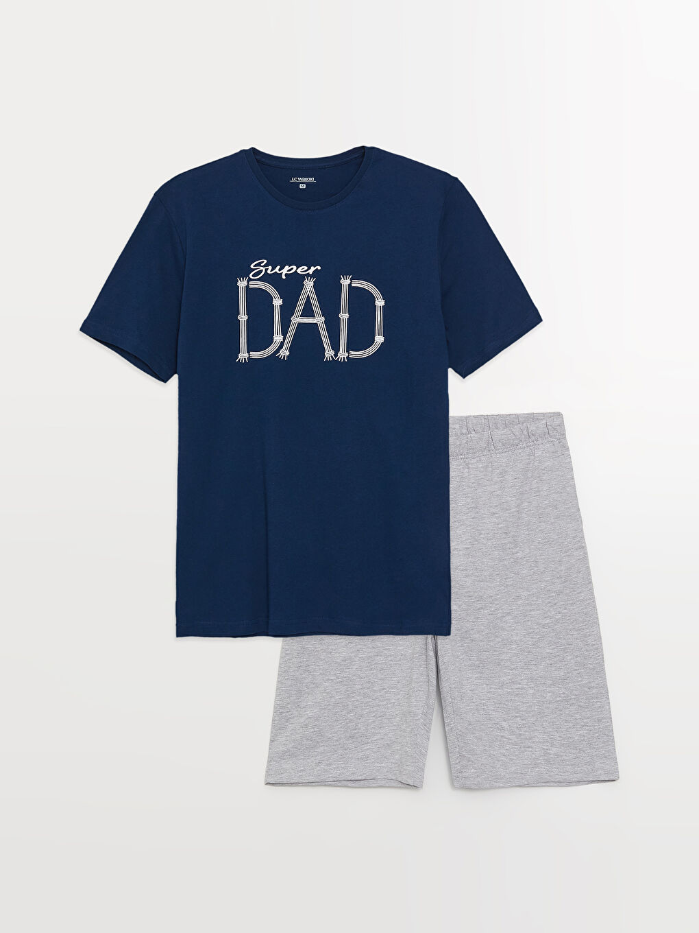 Lacivert Standart Kalıp Erkek Şortlu Pijama Takımı-5