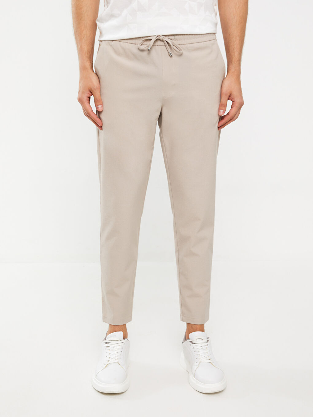 Bej Slim Fit Erkek Pantolon-2