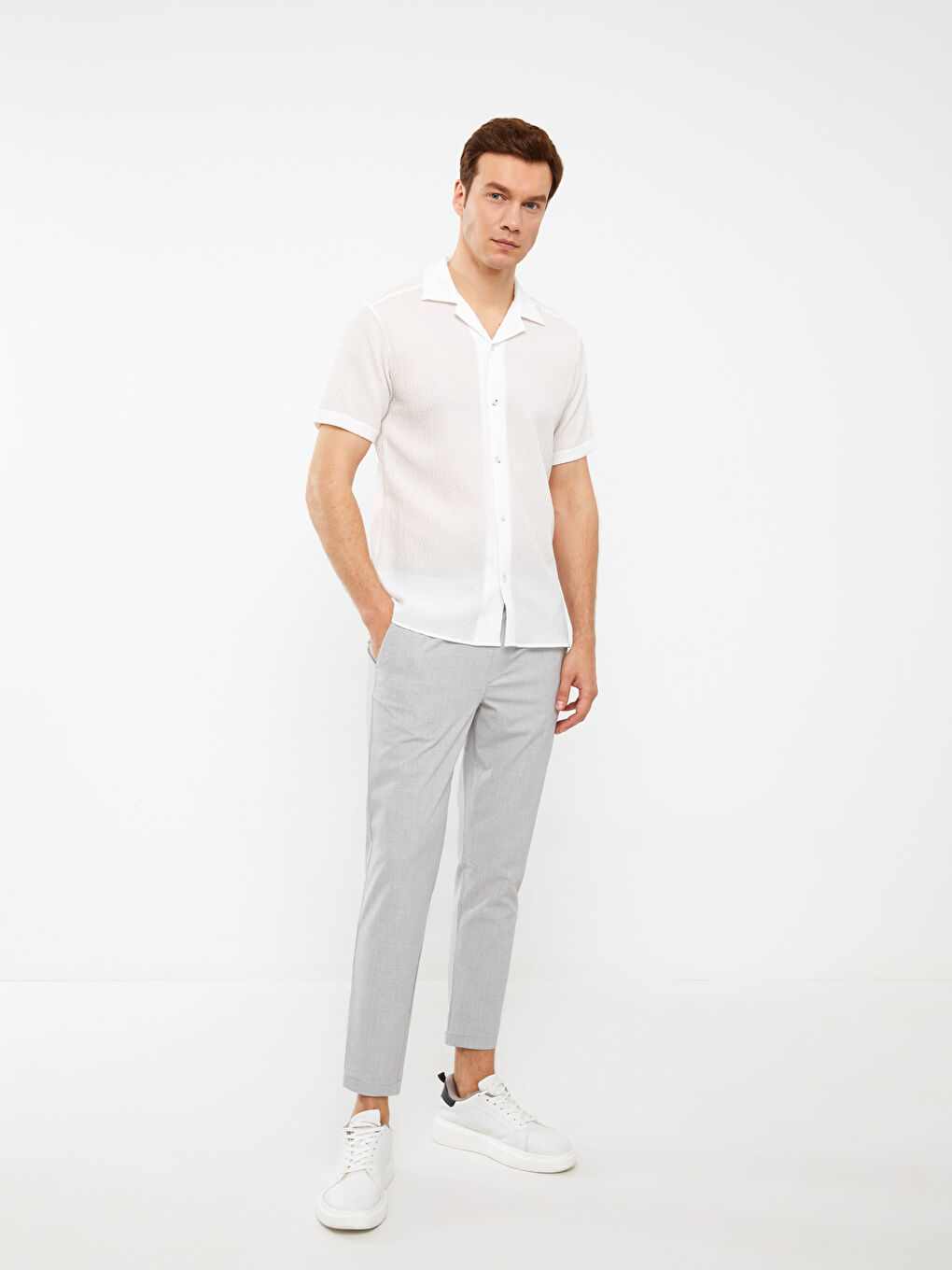 Gri Slim Fit Erkek Pantolon