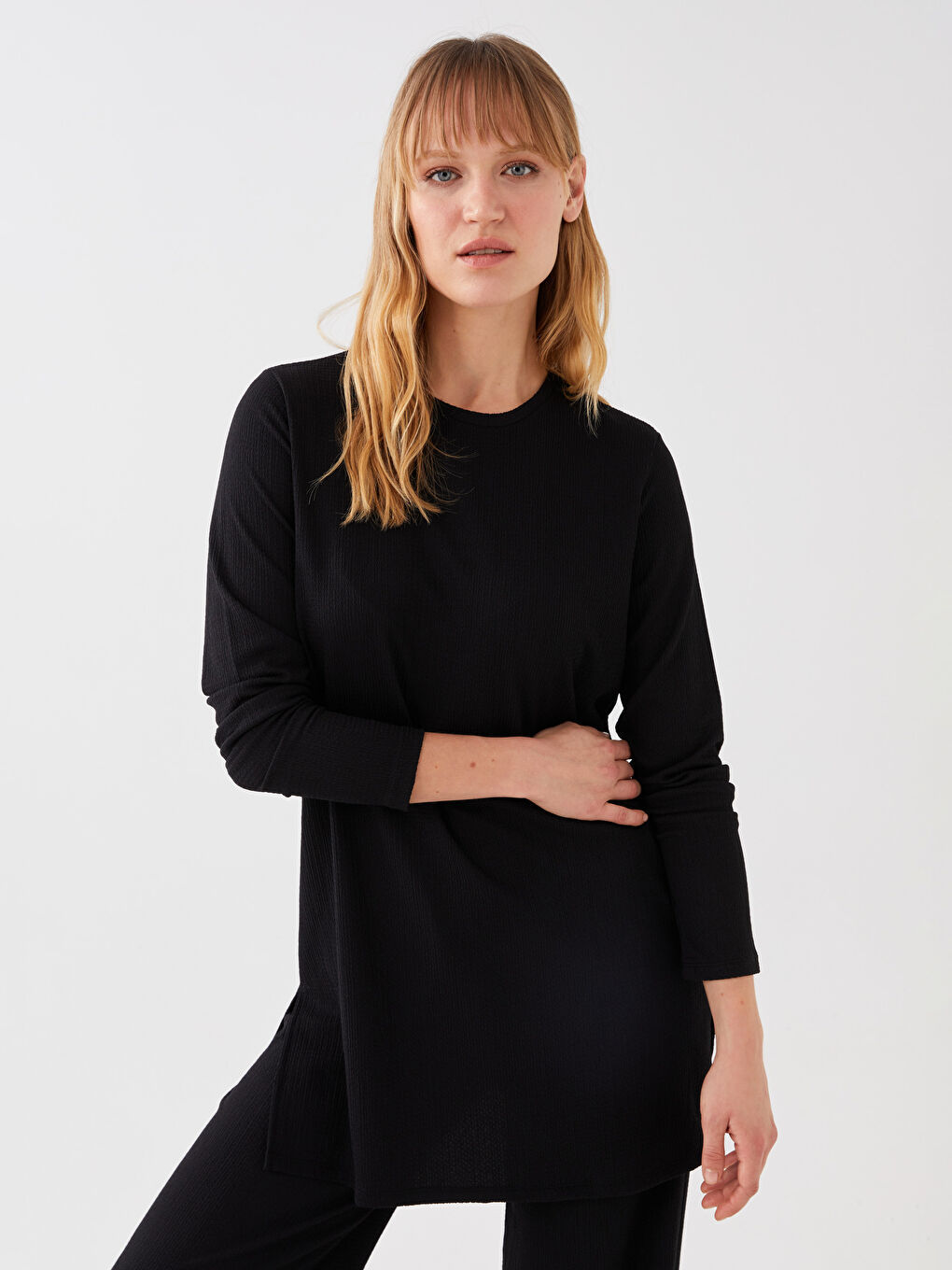 Tunique à Col Rond et Manches Longues pour Femmes