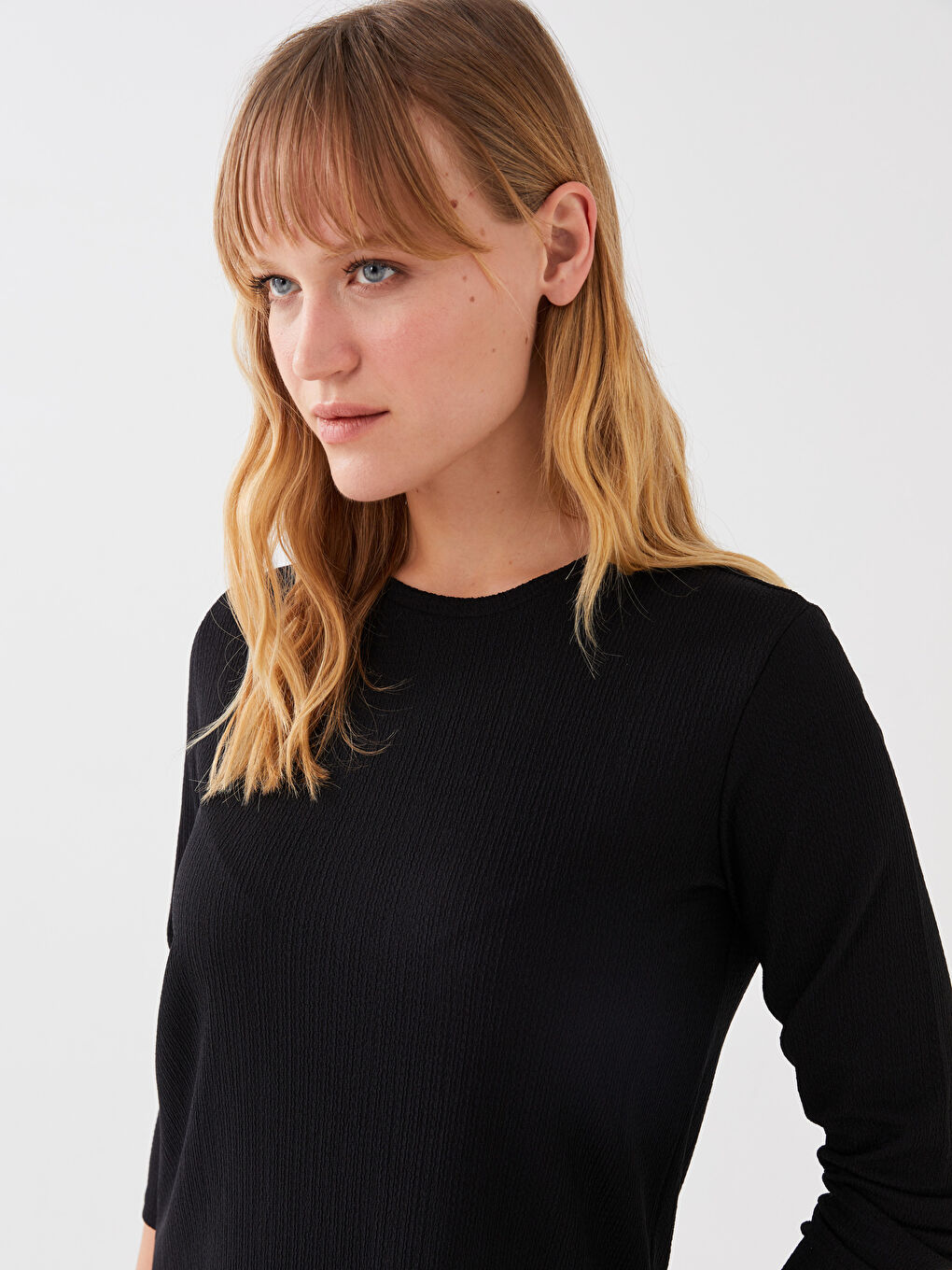 Tunique à Col Rond et Manches Longues pour Femmes-2