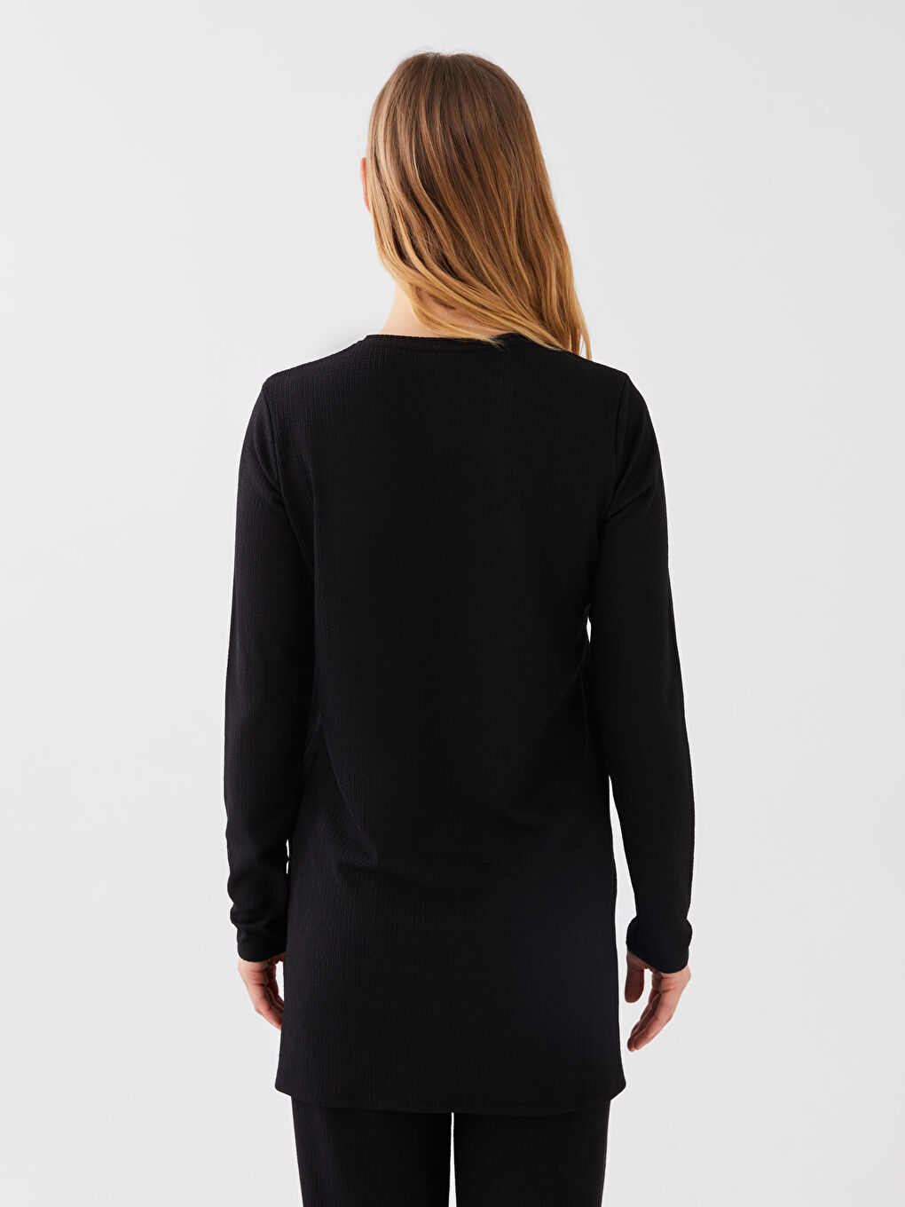 Tunique à Col Rond et Manches Longues pour Femmes-4