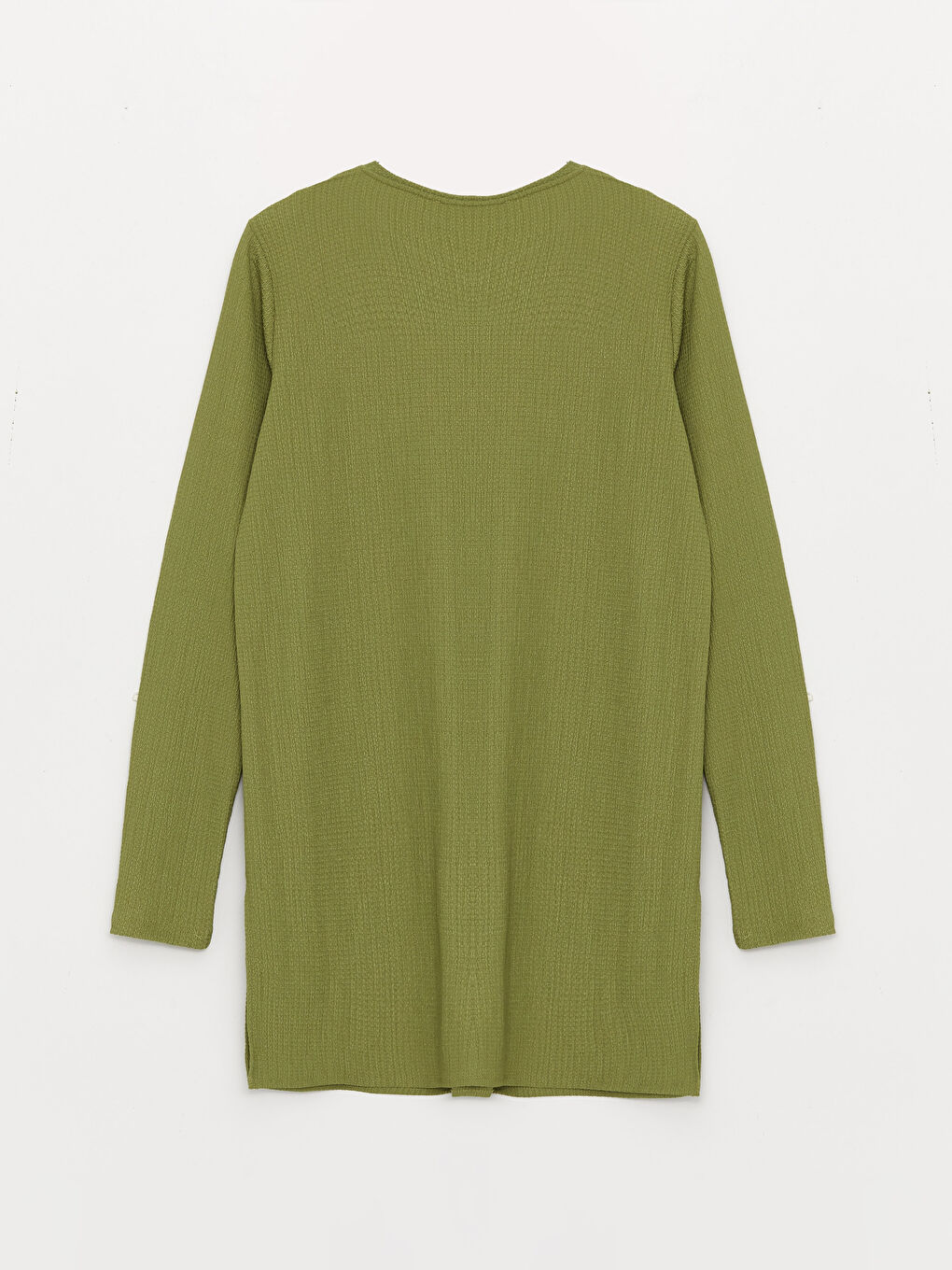 Yeşil Kadın Bisiklet Yaka Uzun Kollu Tunik-6