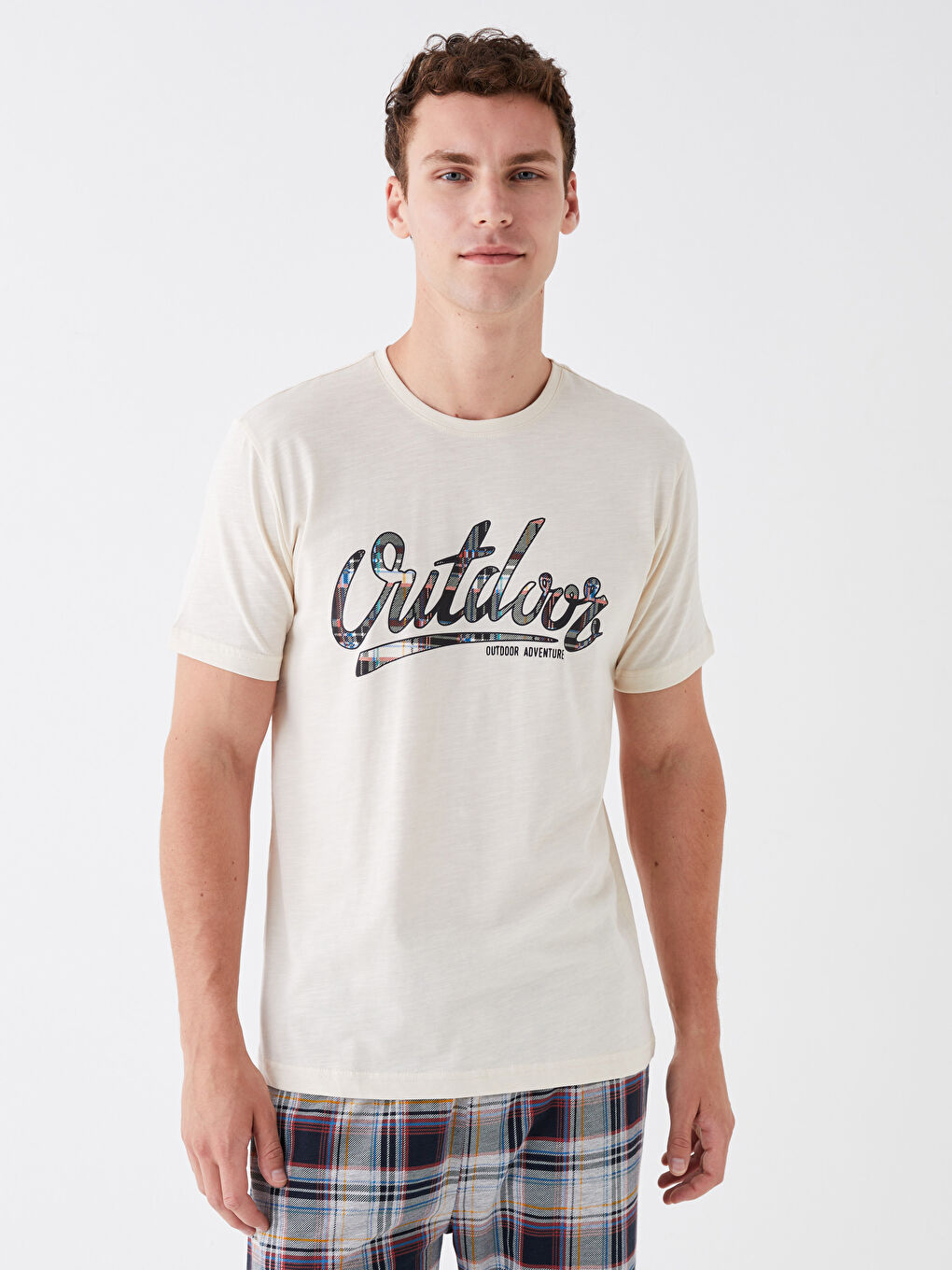 Set Pijama Cu Pantaloni Scurți Croială Standard Pentru Bărbați-2