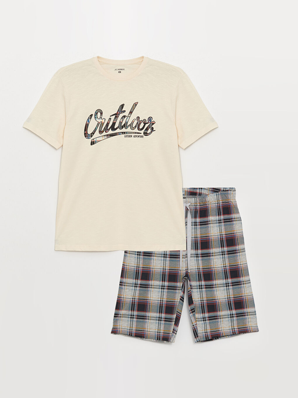 Set Pijama Cu Pantaloni Scurți Croială Standard Pentru Bărbați-5