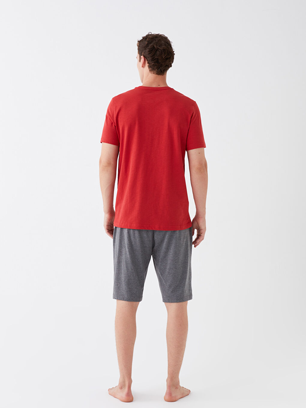 Standart Kalıp Erkek Şortlu Pijama Takımı-4