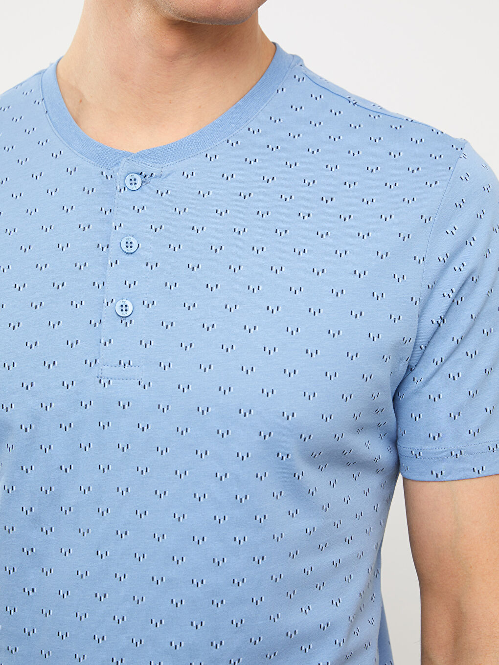 Mavi Standart Kalıp Erkek Pijama Takımı-3