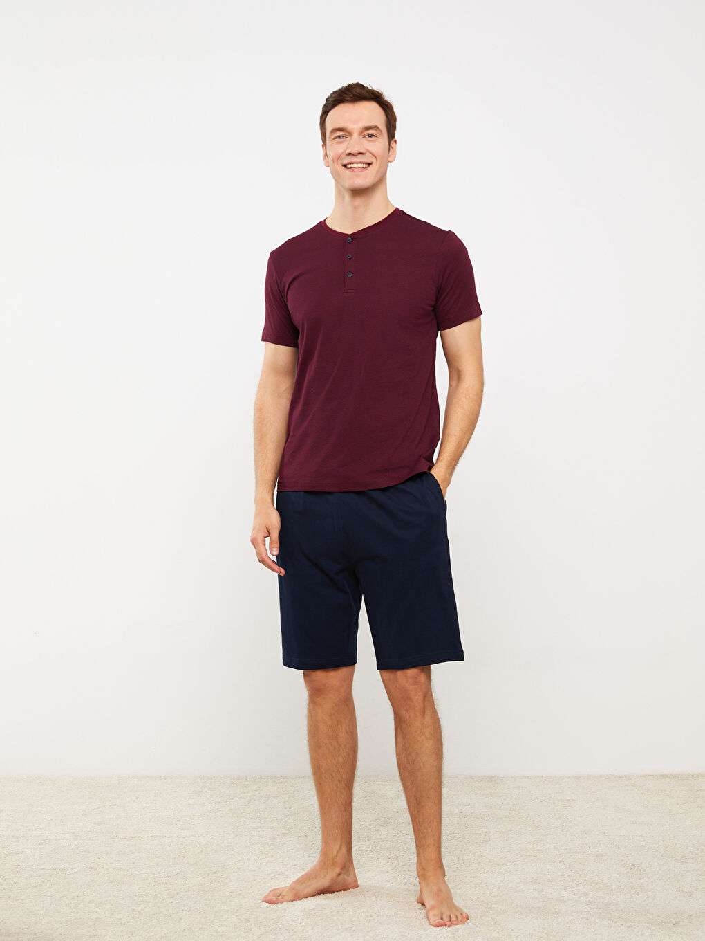 стандартты пішім ерлерге арналған қысқа пижама жинағы-1