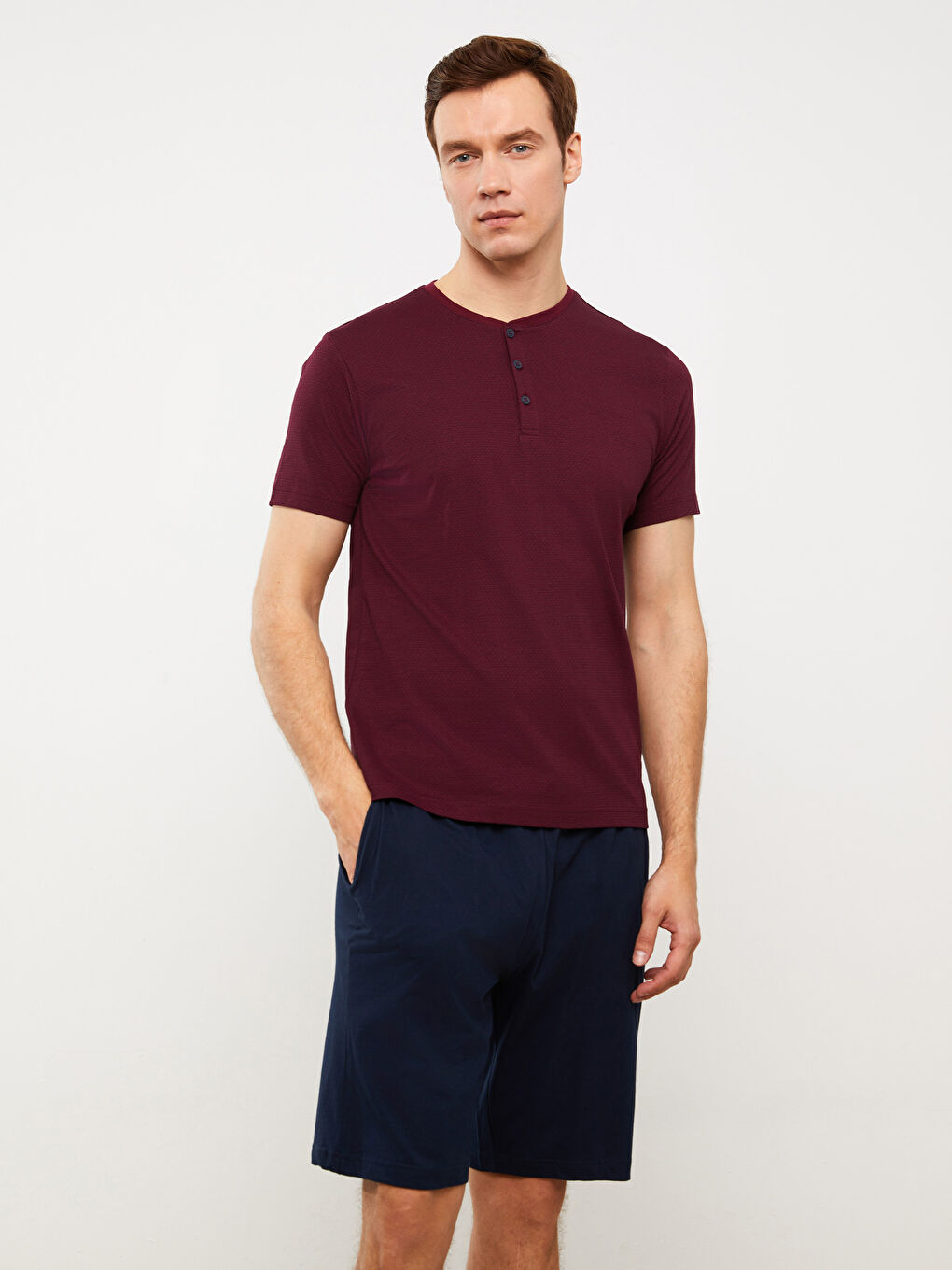 стандартты пішім ерлерге арналған қысқа пижама жинағы-2