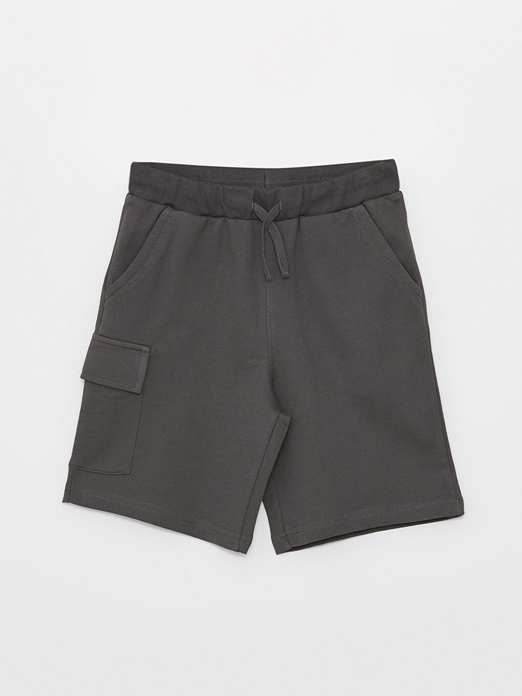 Gri Bisiklet Yaka Baskılı Kısa Kollu Erkek Çocuk Tişört ve Bermuda-2