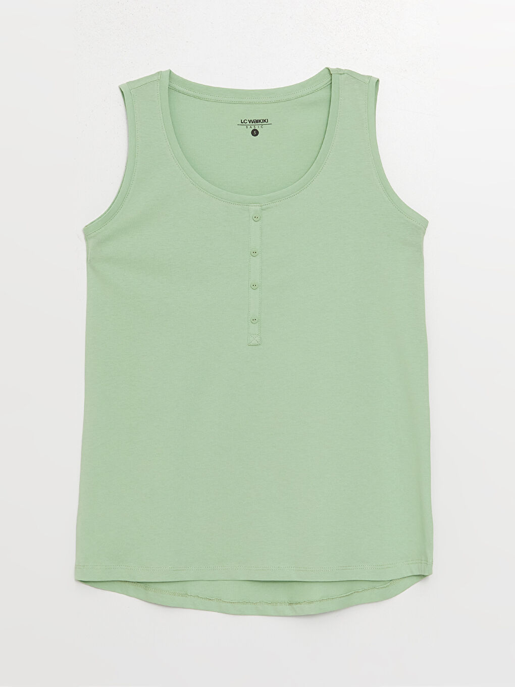Women's U Neck Plain Tank Top-5