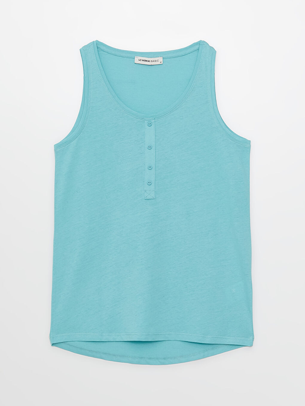 Turkuaz Kadın U Yaka Düz Atlet-5