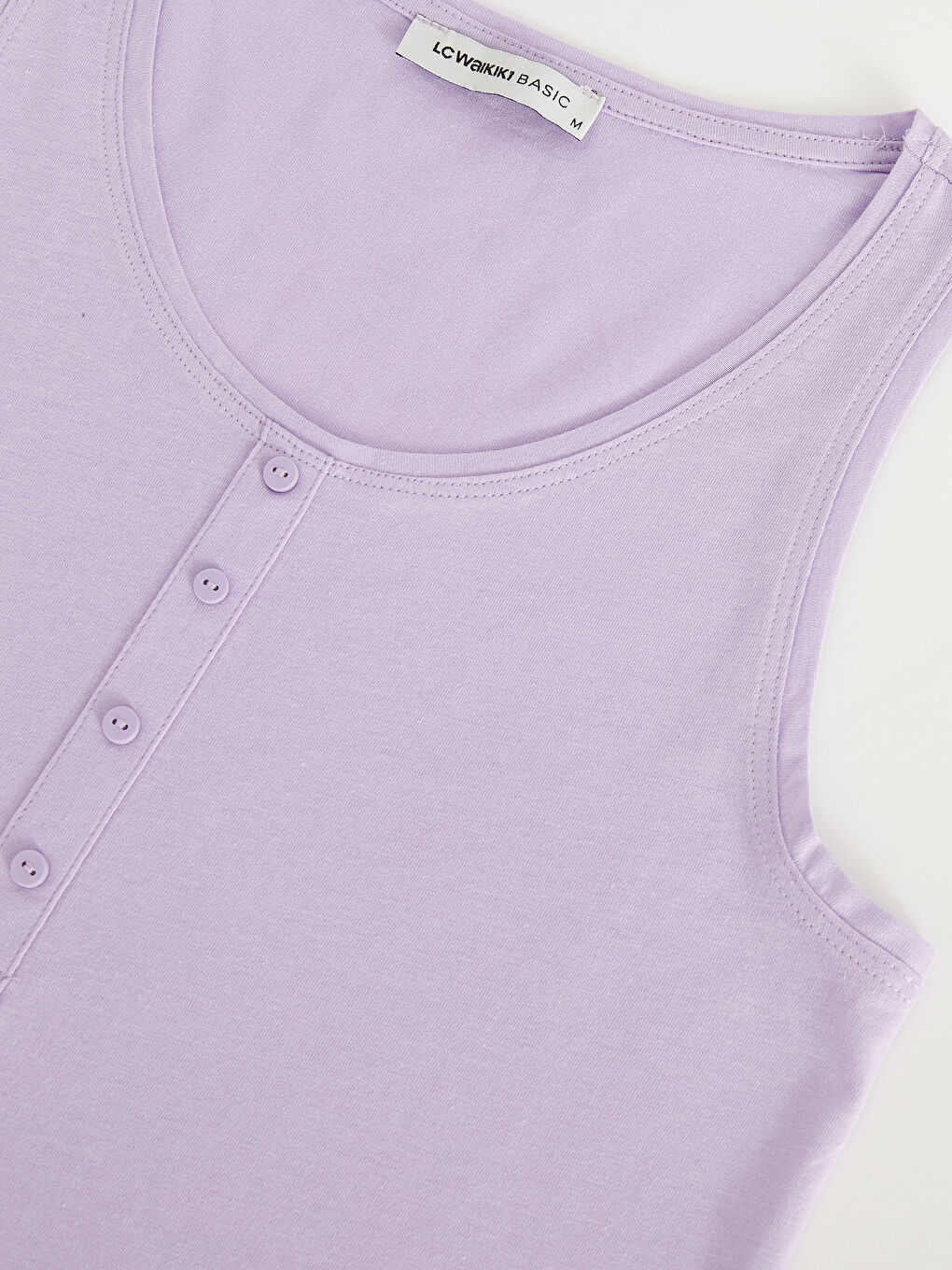 Lila Kadın U Yaka Düz Atlet-6