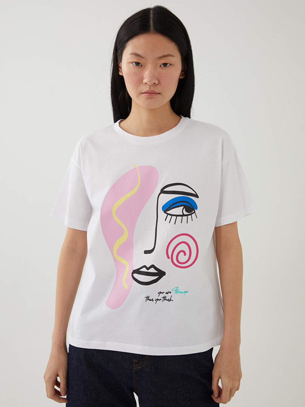 Crew Neck Printed Short Sleeve Women's T-shirt