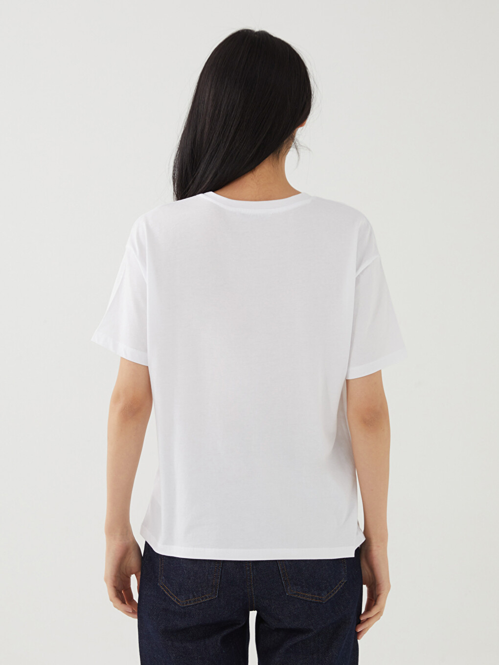Crew Neck Printed Short Sleeve Women's T-shirt-4