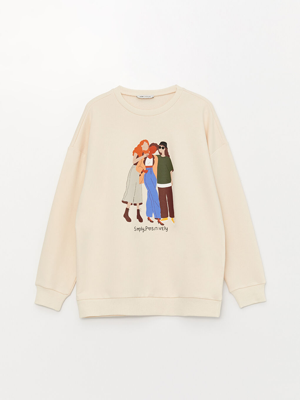 LCW Vision Crew Neck Printed Long Sleeve Women's Sweatshirt -S3BG25Z8-FF7