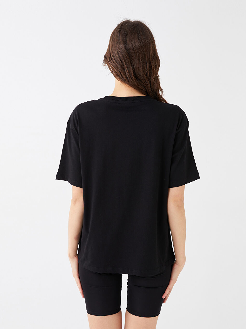 LCW Vision Crew Neck Printed Short Sleeve Oversize Women's T-Shirt -S3BG26Z8-CVL