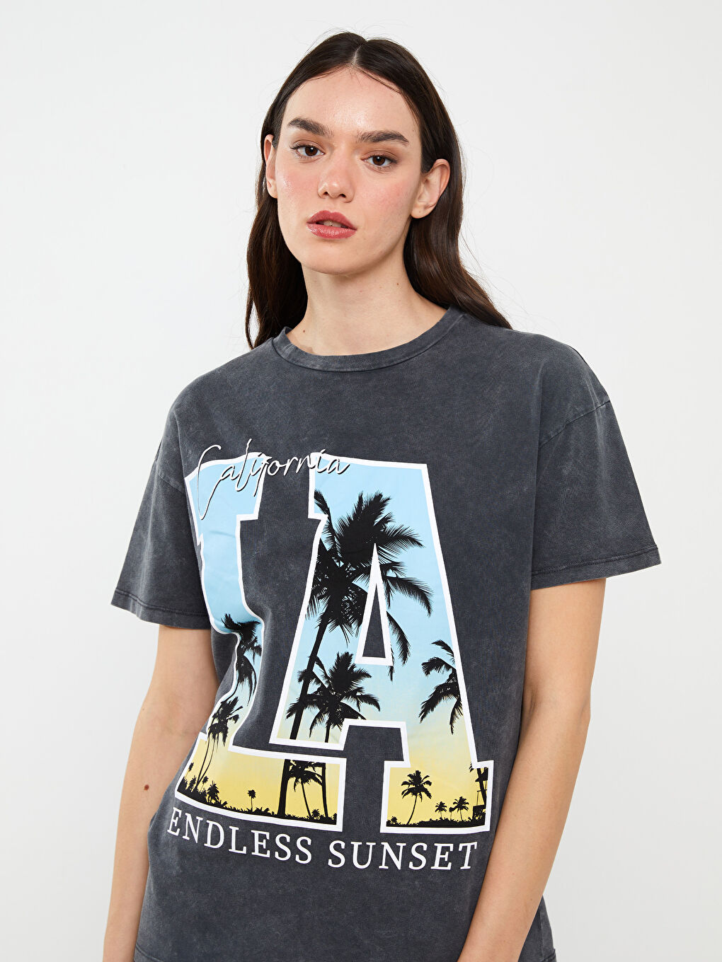 Crew Neck Printed Short Sleeve Women's T-Shirt