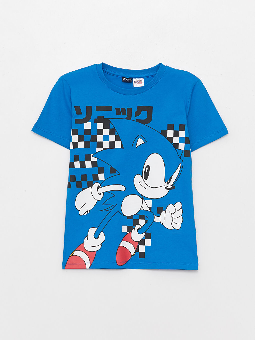 Tricou Guler Rotund Sonic Imprimat Mânecă Scurtă pentru Băieți