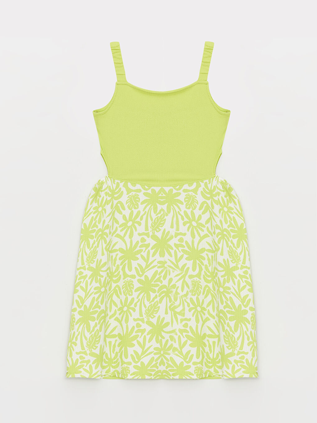 Square Neck Printed Strap Girl Dress -S3BG81Z4-FRF