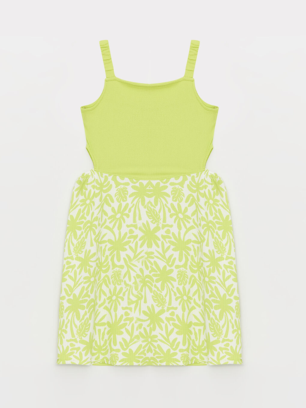 Square Neck Printed Strap Girl Dress -S3BG81Z4-FRF