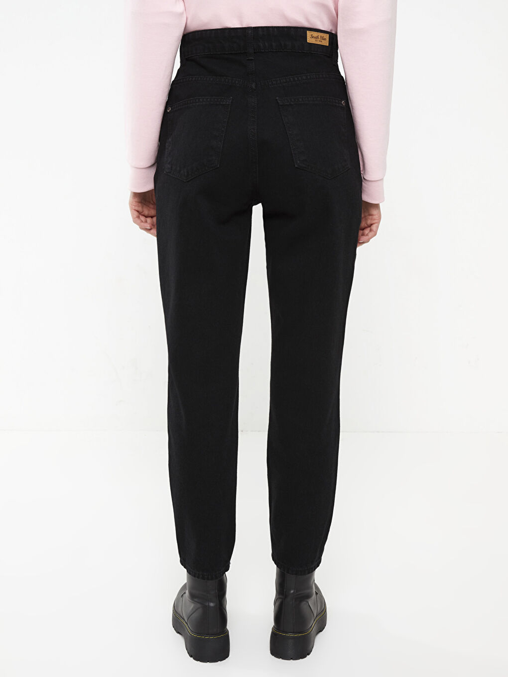 High Waist Standard Fit Pocket Detailed Women's Jean Trousers-4